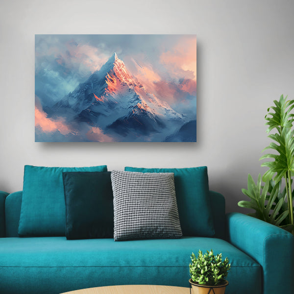 Digitale kunst van berg in ochtendlicht acrylglas