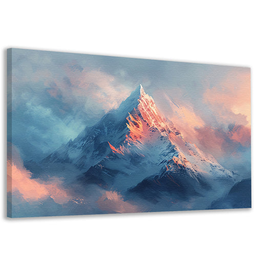 Digitale kunst van berg in ochtendlicht canvas
