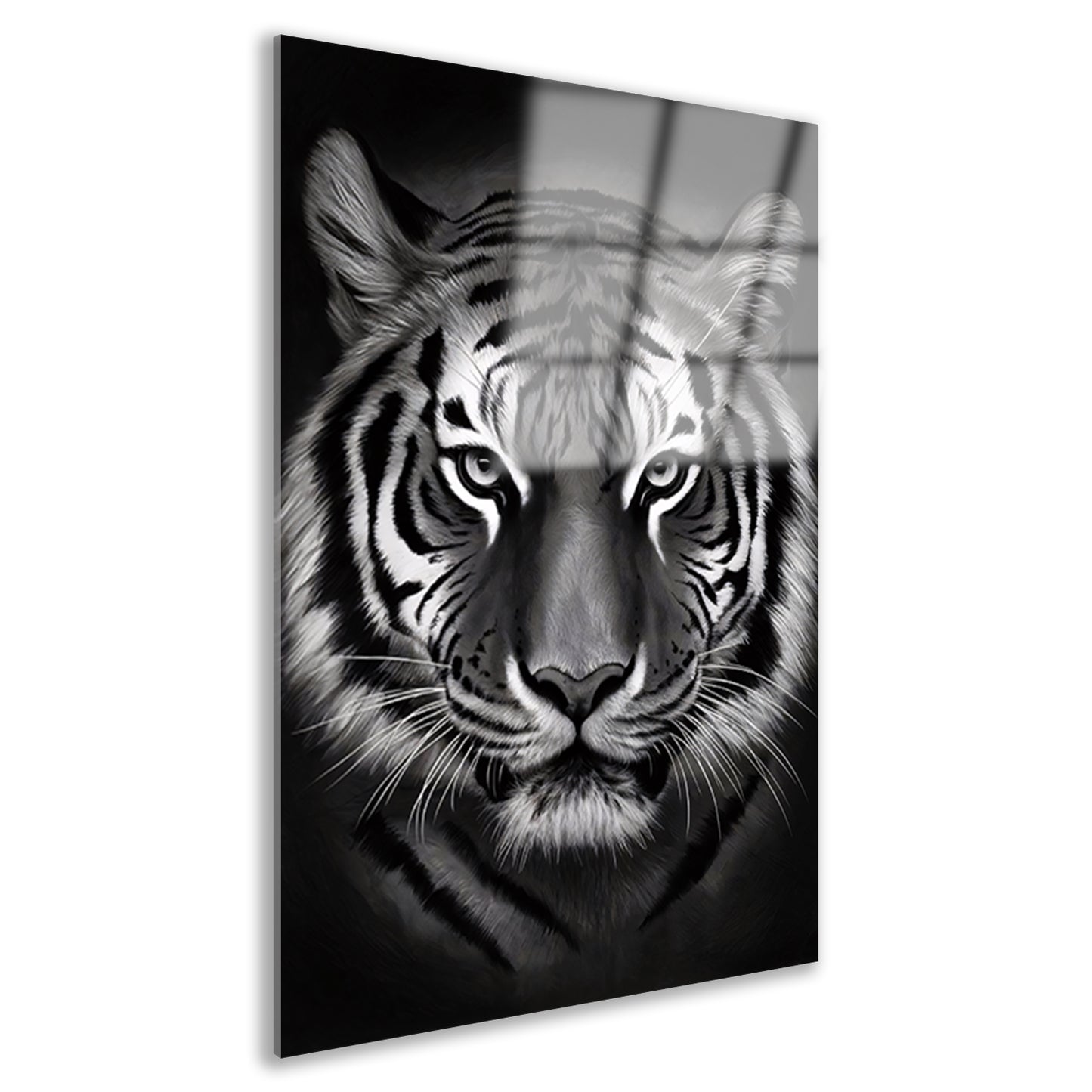 Monochroom Portret van een Majestueuze Tijger acrylglas