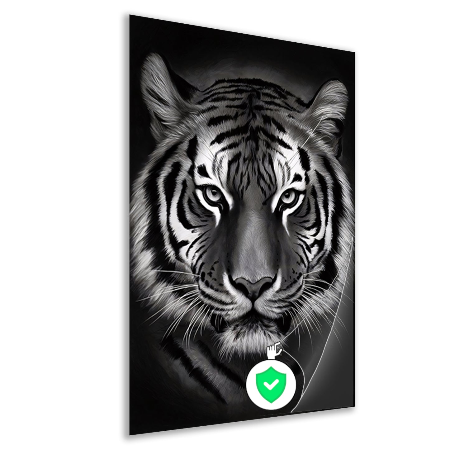 Monochroom Portret van een Majestueuze Tijger poster