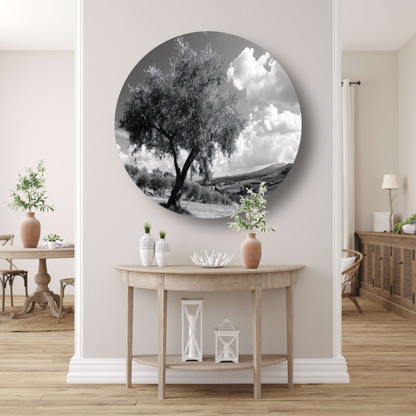 Stilleven met boom aluminium muurcirkel