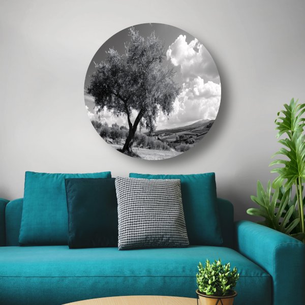Stilleven met boom aluminium muurcirkel