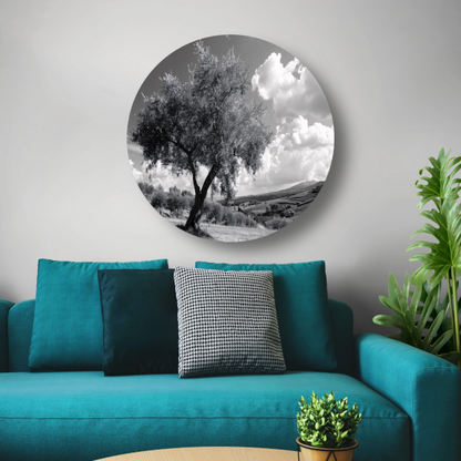 Stilleven met boom aluminium muurcirkel