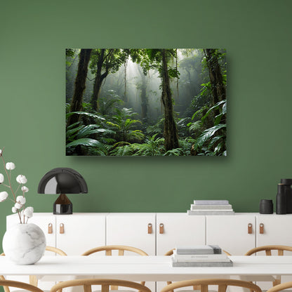 Betoverend tropisch regenwoud in ochtendlicht canvas