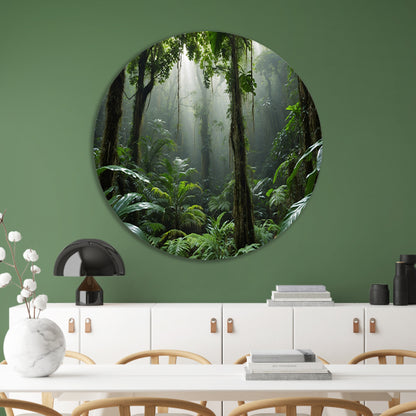 Betoverend tropisch regenwoud in ochtendlicht forex muurcirkel