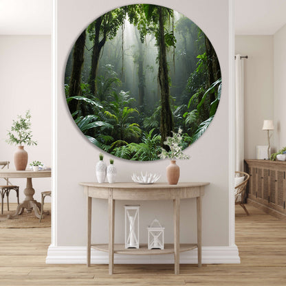 Betoverend tropisch regenwoud in ochtendlicht forex muurcirkel