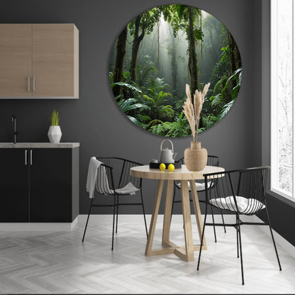 Betoverend tropisch regenwoud in ochtendlicht forex muurcirkel