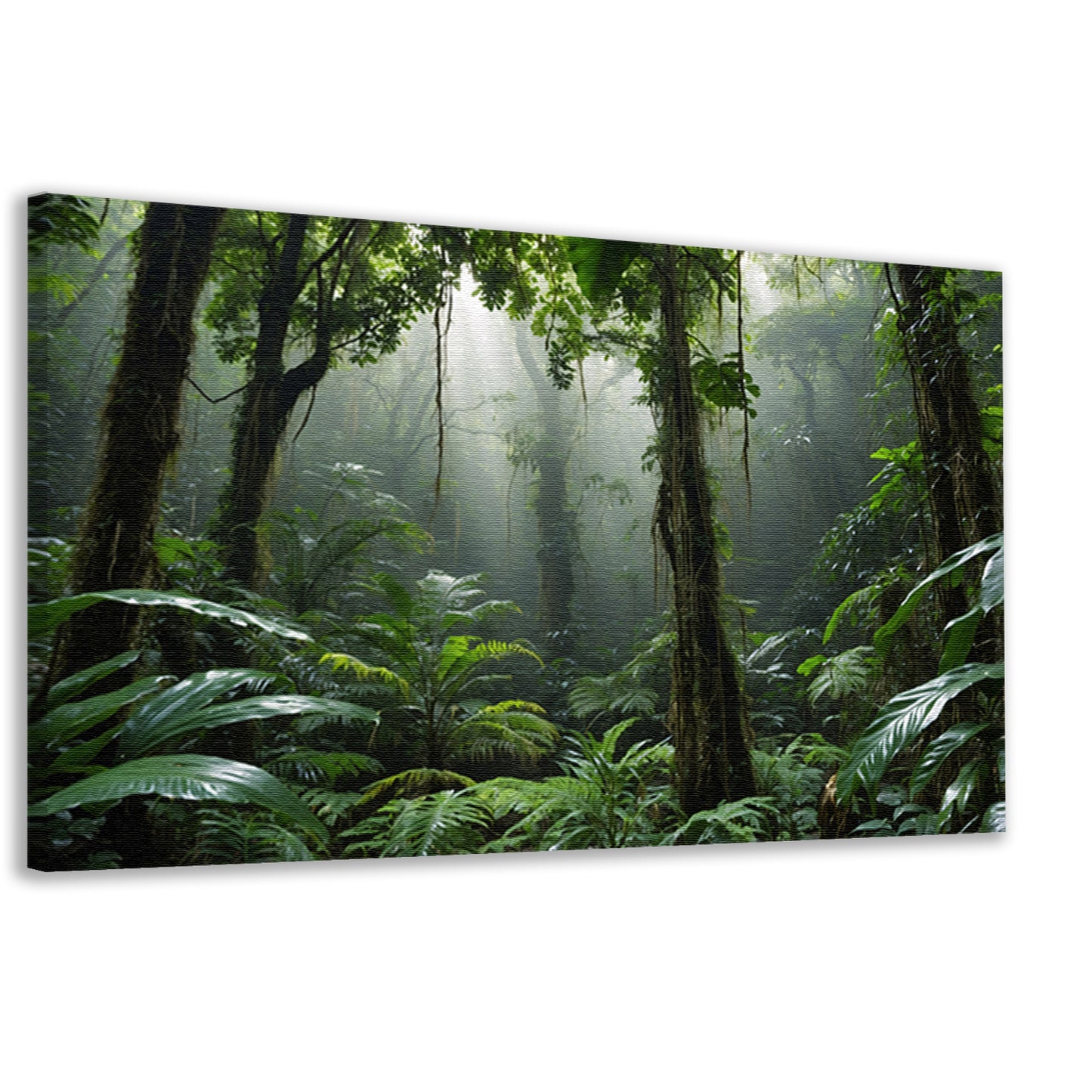 Betoverend tropisch regenwoud in ochtendlicht canvas