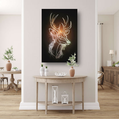 Abstract Hert in Kosmische Gouden Lijnen poster