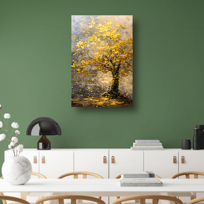 Boom met gouden bladeren in abstracte stijl acrylglas