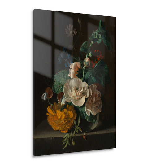 Bloemenstilleven met stokroos en goudsbloem - Jan van Huysum Acrylglas