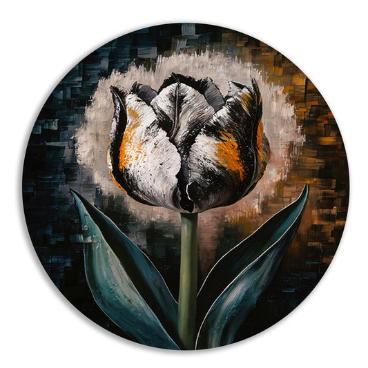 Abstracte Weergave van een Kleurrijke Tulp aluminium muurcirkel