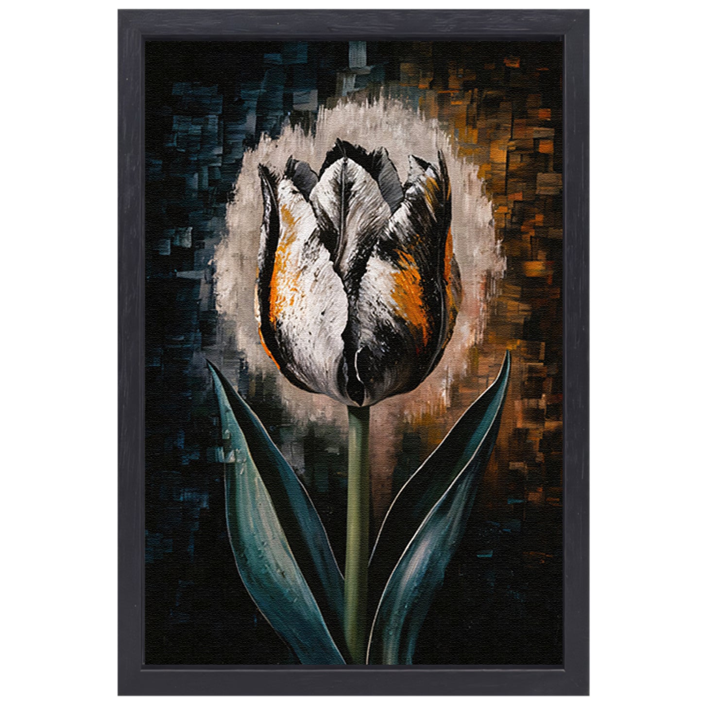Abstracte Weergave van een Kleurrijke Tulp canvas met baklijst
