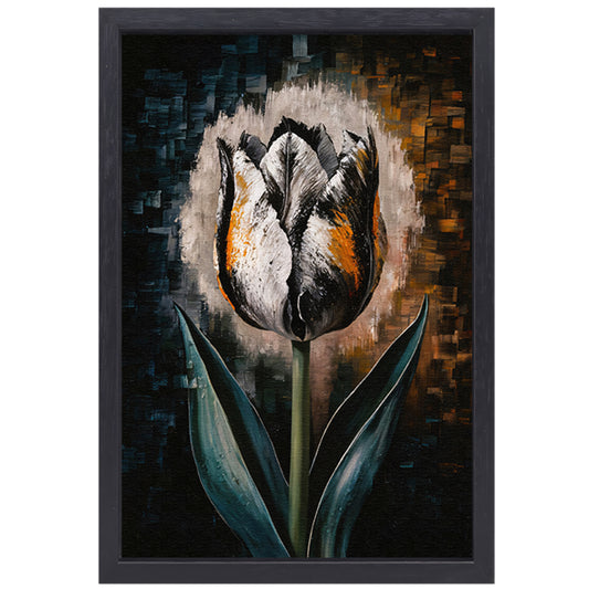 Abstracte Weergave van een Kleurrijke Tulp canvas met baklijst