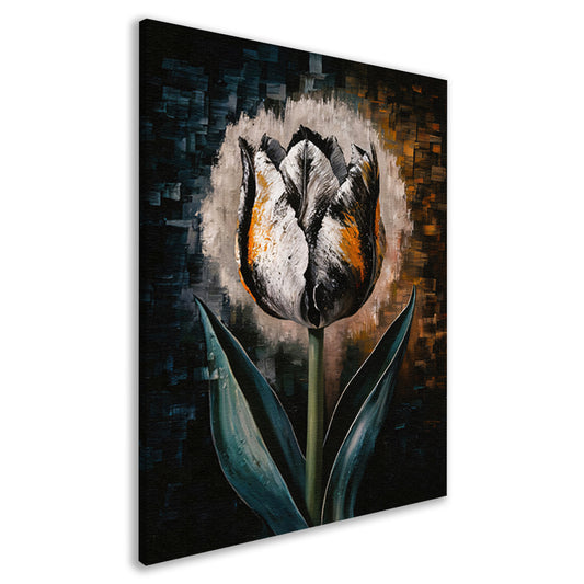 Abstracte Weergave van een Kleurrijke Tulp canvas