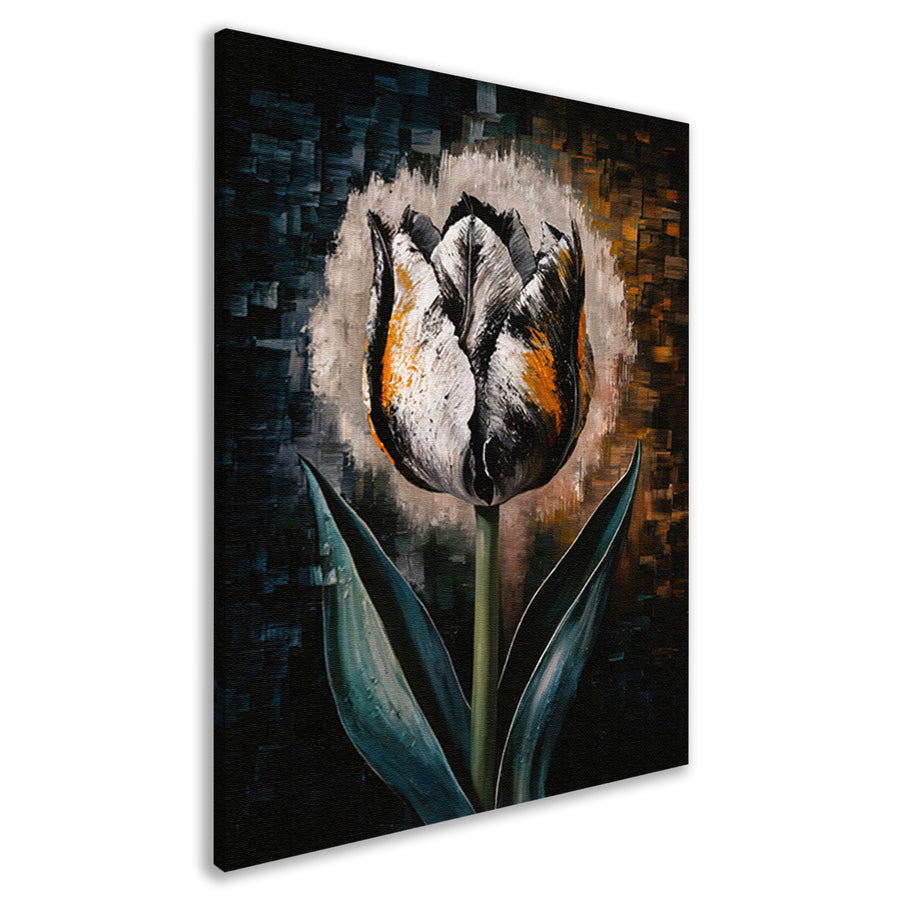 Abstracte Weergave van een Kleurrijke Tulp canvas