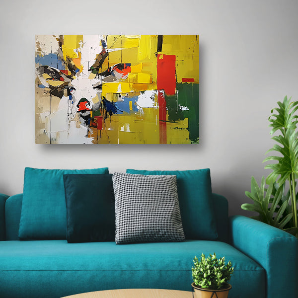 Kleurrijk abstract schilderij van een hert poster