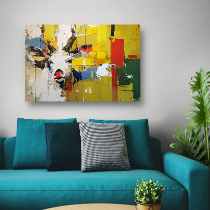 Kleurrijk abstract schilderij van een hert poster