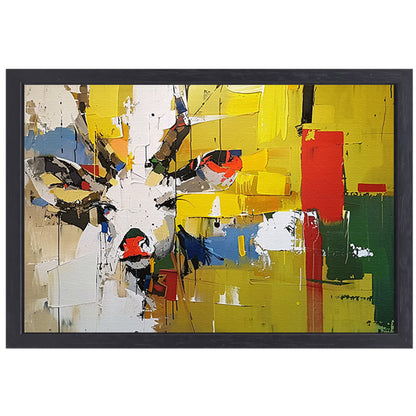 Kleurrijk abstract schilderij van een hert canvas met baklijst