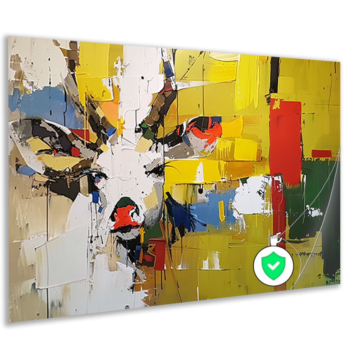 Kleurrijk abstract schilderij van een hert poster