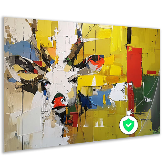 Kleurrijk abstract schilderij van een hert poster