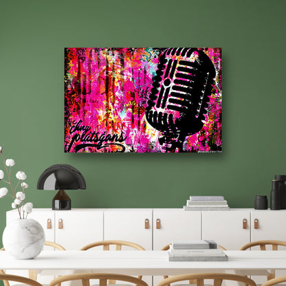 Kleurrijke Microfoon in Graffiti Stijl acrylglas