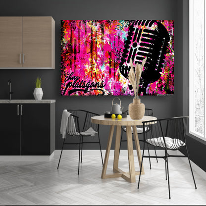 Kleurrijke Microfoon in Graffiti Stijl acrylglas