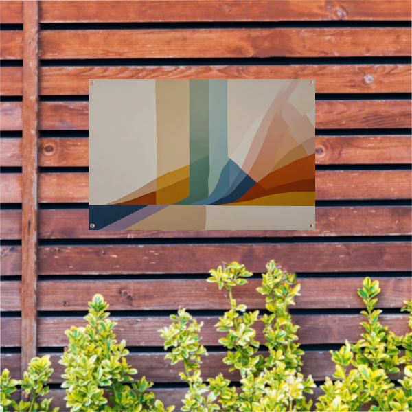 Abstracte Samenstelling met Warme Kleuren tuinposter