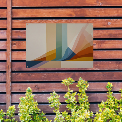 Abstracte Samenstelling met Warme Kleuren tuinposter