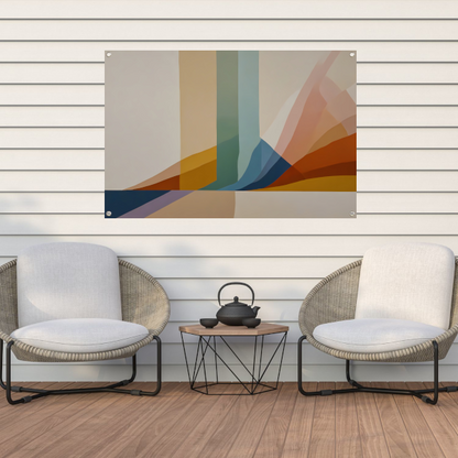 Abstracte Samenstelling met Warme Kleuren tuinposter