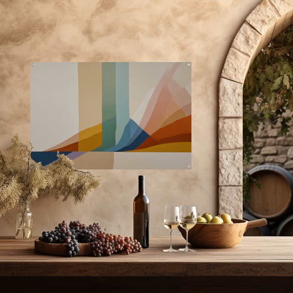 Abstracte Samenstelling met Warme Kleuren tuinposter