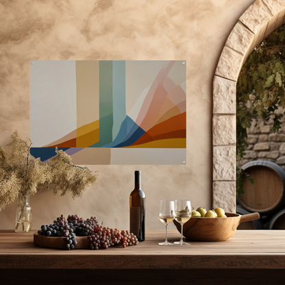 Abstracte Samenstelling met Warme Kleuren tuinposter