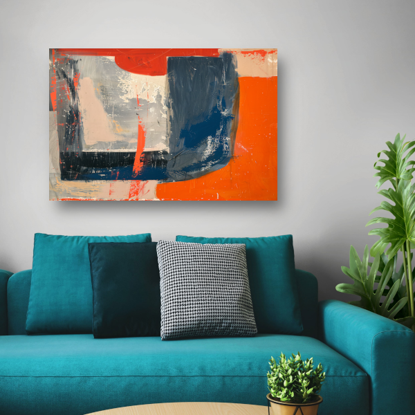 Abstracte Vierkanten Compositie poster
