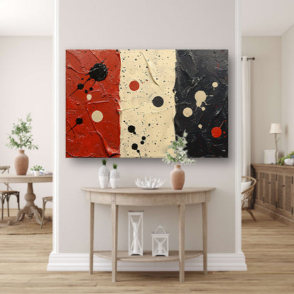 Abstract compositie rood wit zwart canvas