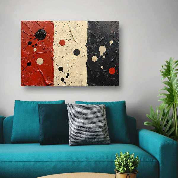Abstract compositie rood wit zwart canvas