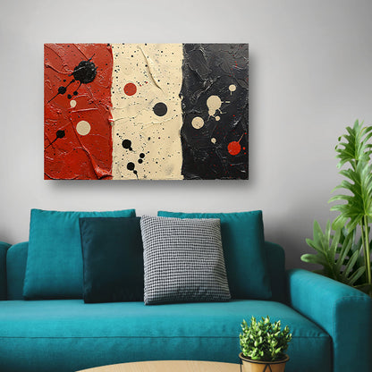 Abstract compositie rood wit zwart canvas