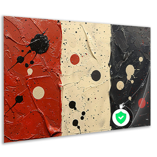 Abstract compositie rood wit zwart poster