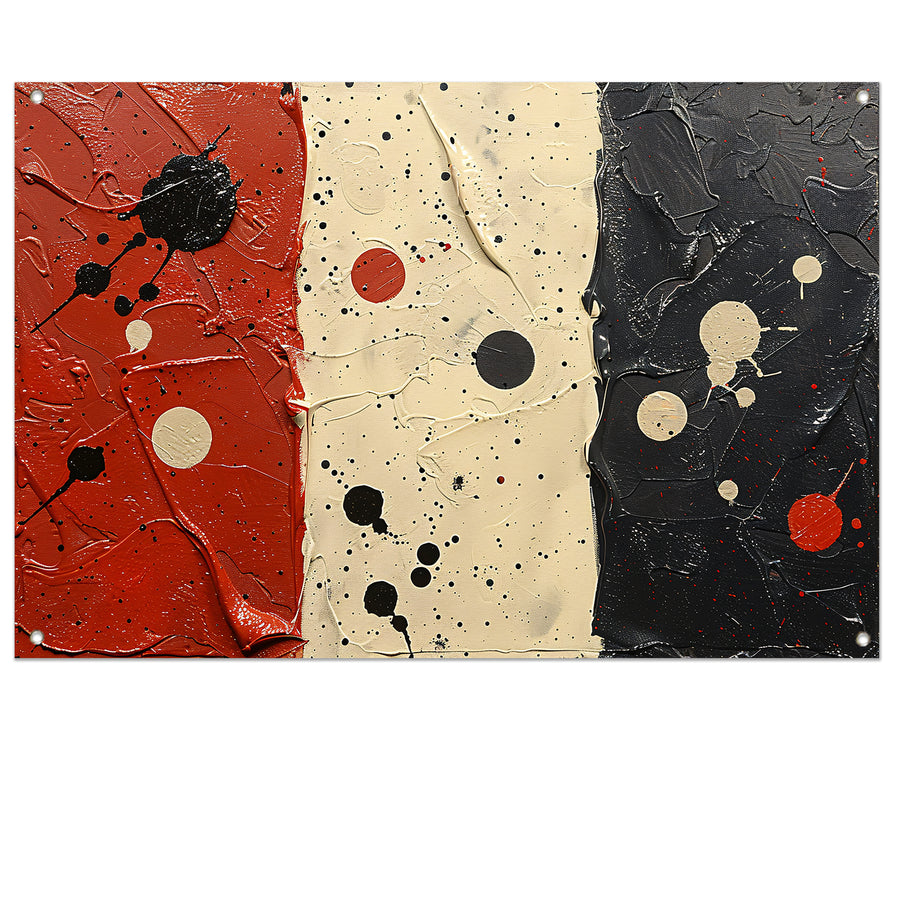 Abstract compositie rood wit zwart tuinposter