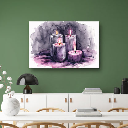 Abstracte aquarel schilderij van kaarsen acrylglas