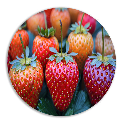 Rijpe Aardbeien op Houten Tafelblad forex muurcirkel