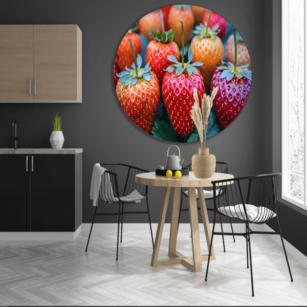 Rijpe Aardbeien op Houten Tafelblad forex muurcirkel