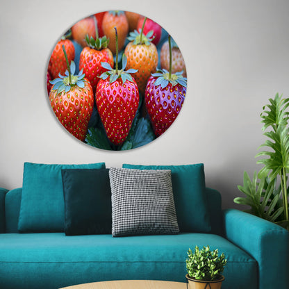 Rijpe Aardbeien op Houten Tafelblad forex muurcirkel