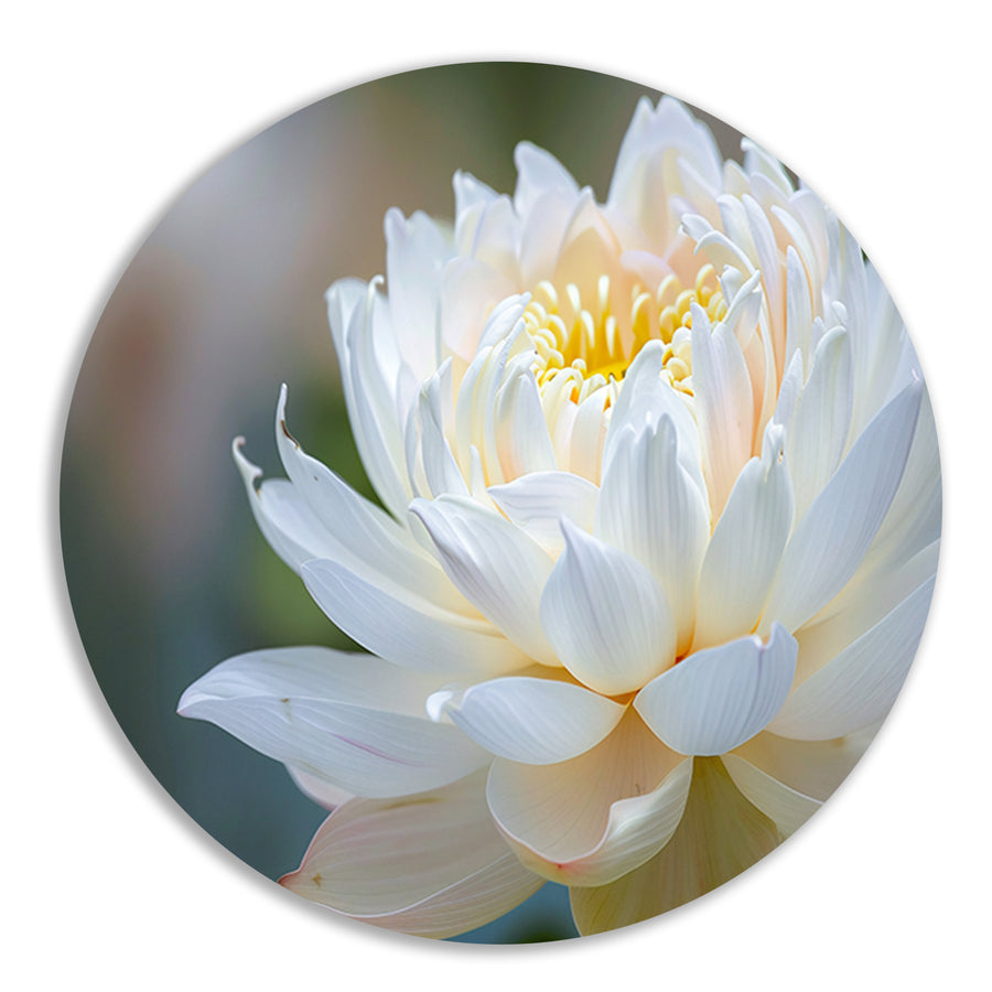 Elegante close-up van bloeiende witte lotus forex muurcirkel