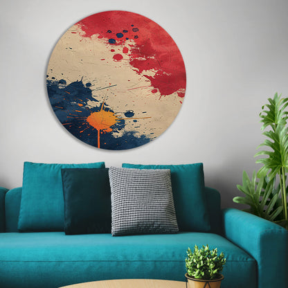 Abstract Expressie met Levendige Verfspatten forex muurcirkel