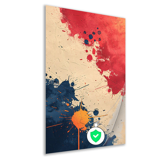 Abstract Expressie met Levendige Verfspatten poster