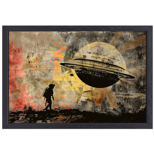 Banksy Astronaut Maan canvas met baklijst
