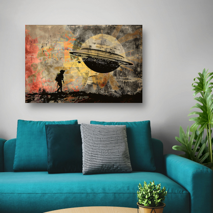 Banksy Astronaut Maan canvas