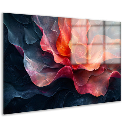 Dynamische abstracte bloem in levendige kleuren acrylglas