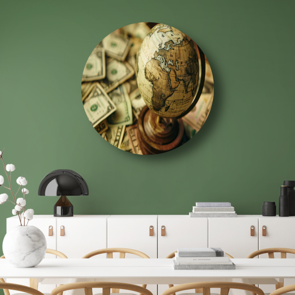 Globe op geld forex muurcirkel