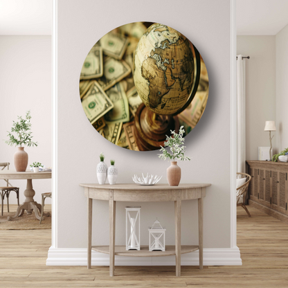 Globe op geld forex muurcirkel